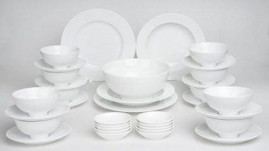 Bộ đồ ăn 36 sản phẩm - Jasmine - Trắng