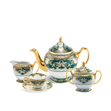 Bộ Ấm Trà Minh Long Hoàng Cung Sen Ngọc Bích 1.3L