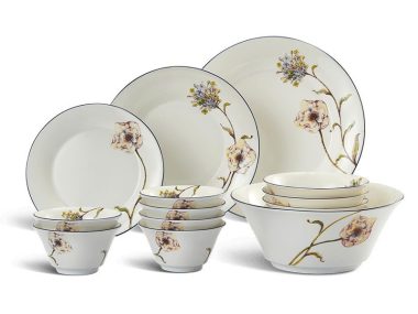 Bộ đồ ăn 14 sản phẩm - Tulip Ngà - Hương Đồng Cao Cấp