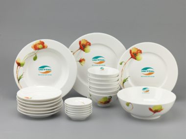 Bộ Đồ Ăn Minh Long Jasmine Anh Túc 22 SP Giá In Logo Viettel Đẹp