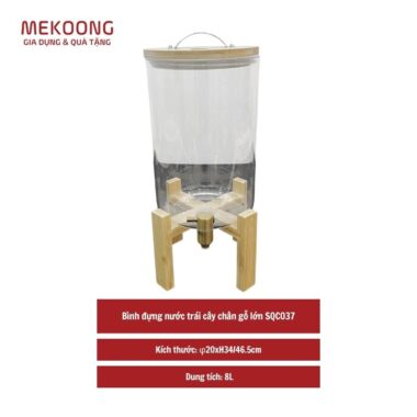 Bình đựng nước trái cây chân gỗ lớn SQC037