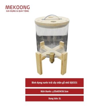 Bình đựng nước trái cây chân gỗ nhỏ SQC031
