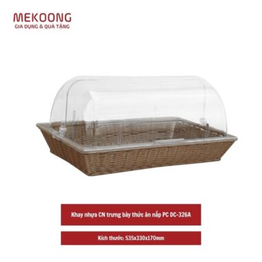 Khay nhựa CN trưng bày thức ăn nắp PC DC-326A
