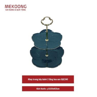 Khay trưng bày bánh 2 tầng hoa sen SQC240