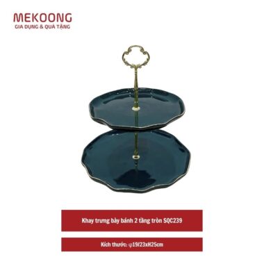 Khay trưng bày bánh 2 tầng tròn SQC239