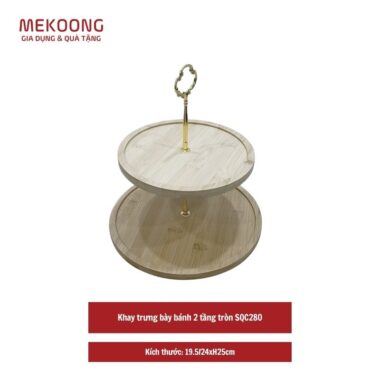 Khay trưng bày bánh 2 tầng tròn SQC280