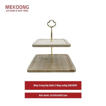 Khay trưng bày bánh 2 tầng vuông SQC280V