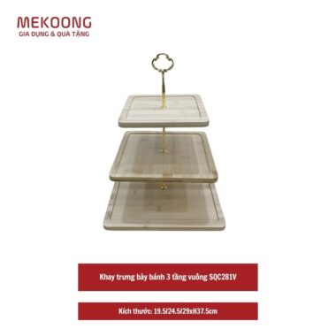 Khay trưng bày bánh 3 tầng vuông SQC281V