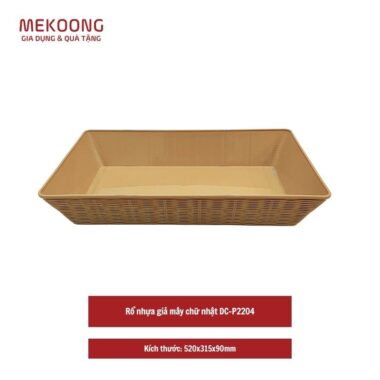 Rổ nhựa giả mây chữ nhật DC-P2204