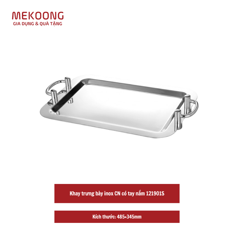 Khay trung bay inox CN co tay nam 121901S Khay trưng bày inox CN có tay nắm 121901S