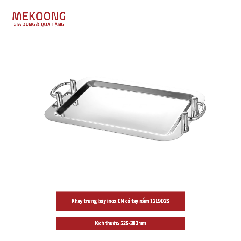 Khay trung bay inox CN co tay nam 121902S Khay trưng bày inox CN có tay nắm 121902S