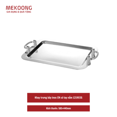 Khay trưng bày inox CN có tay nắm 121903S