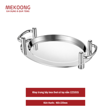 Khay trưng bày inox Oval có tay nắm 122101S