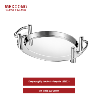 Khay trưng bày inox Oval có tay nắm 122102S
