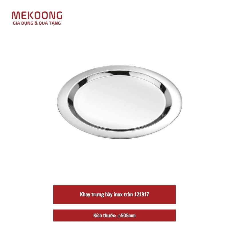 Khay trung bay inox tron 121917 Khay trưng bày inox tròn 121917